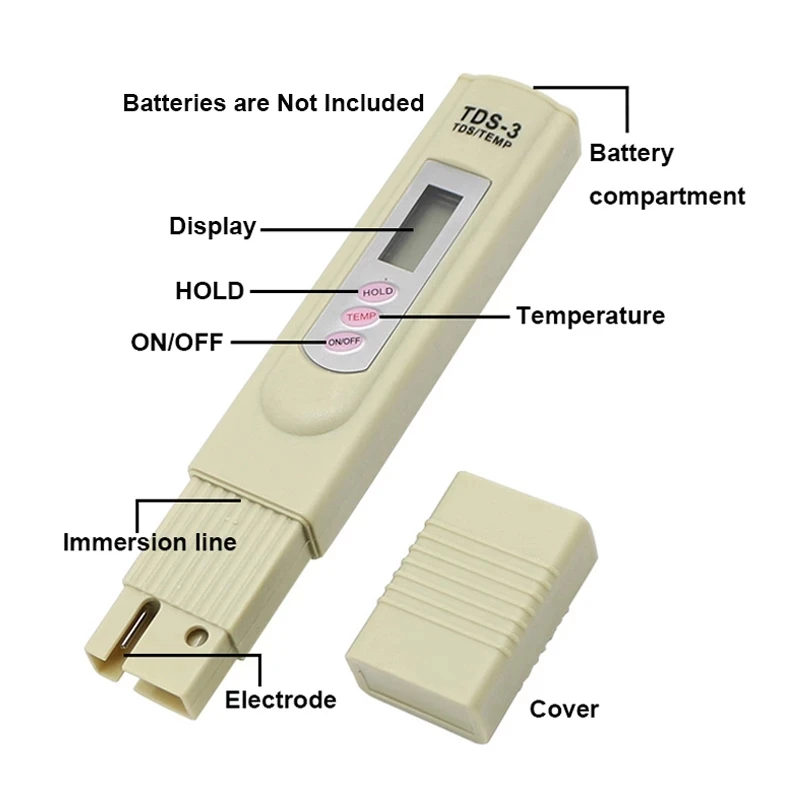  Портативный тестер воды 0-9999 ppm tds с