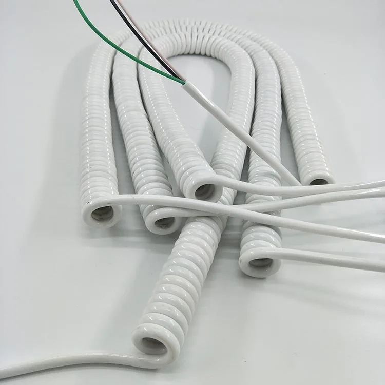 Plastic Injection UK Plug Electrical Wire Computer Spiral Power Cable Cord for Home Appliance