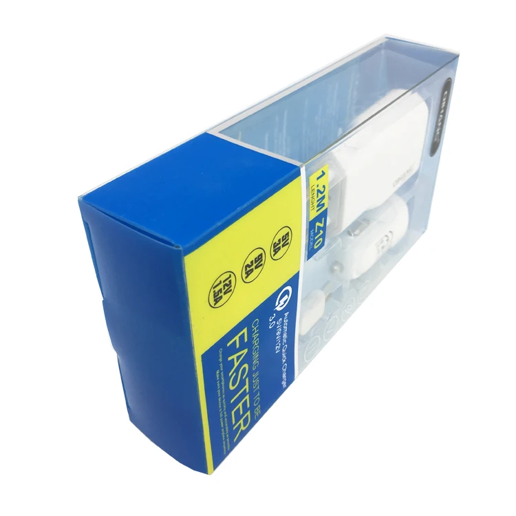 OEM Custom Printed PET Transparent Plastic Box Disposable Product View Window Box for High Quality Charger Pack Industrial Use