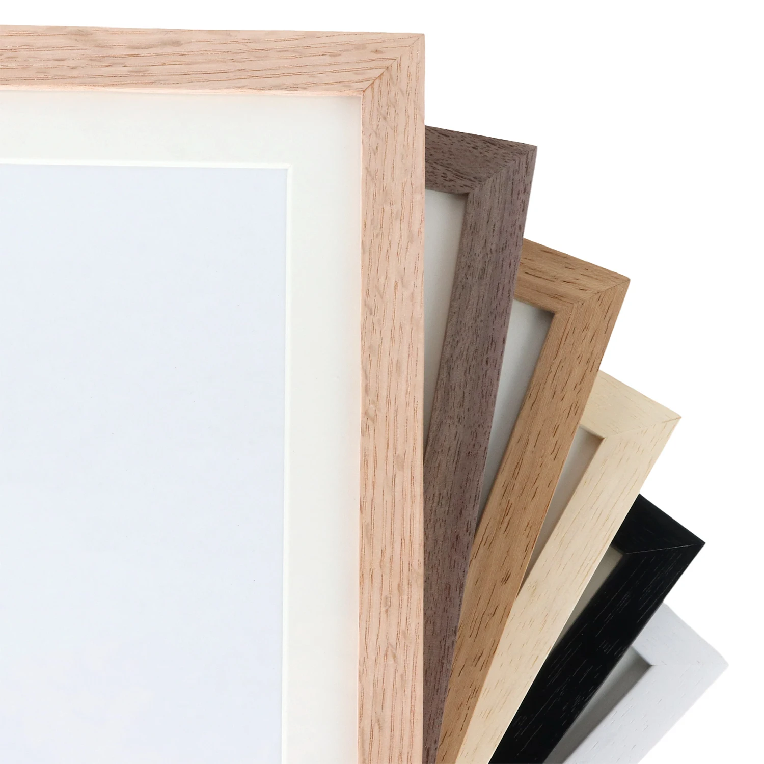 Contemporary touch Plain Solid wood OAK 10 x 10  Square Beige Picture Frame with Mat Square Photo Frame