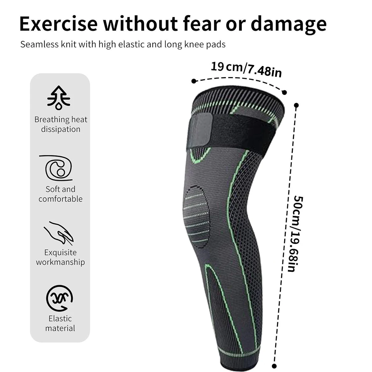 RTS 2024 Hot Sale Leg Compression Sleeve Long Knee Brace Leg Sleeve Support