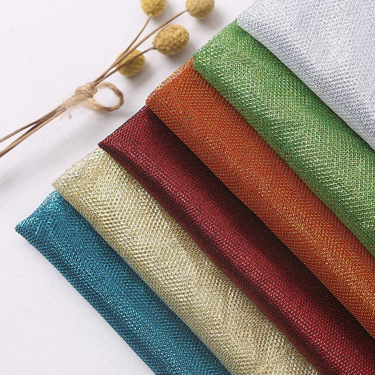 100% polyester Diamond shiny moonlight tulle mesh fabric for fashion clothes garment material manufacturer Wholesale