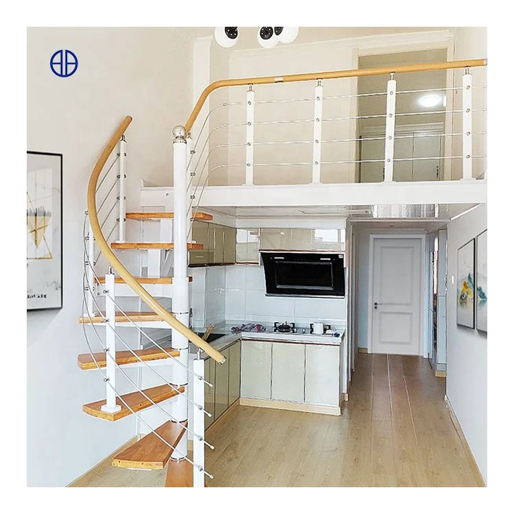 House Building Spiral Staircase Small Spaces Attic Helical Steps Stairs Stainless Steel Wooden Spiral Stairs Indoor