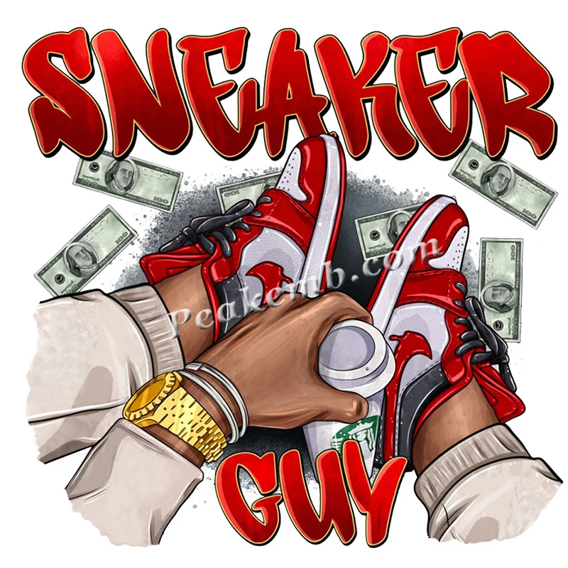 High Quality No Moq Custom Dtf Transfer Print Sneaker Design Transfers For T-Shirts Sport Shoes Transfer Printing