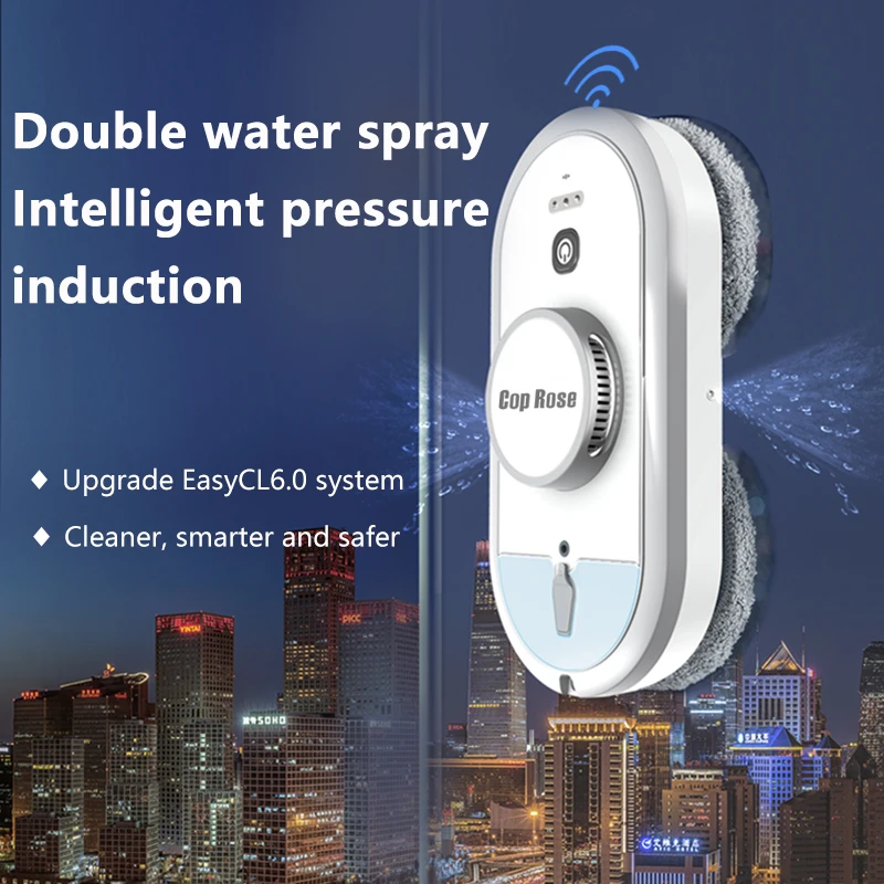 X5S-DS Strong Suction Anti-Falling Window Cleaning Robot with Auto Dual Water Tank Sprayer for Cleaning Glass Home Office