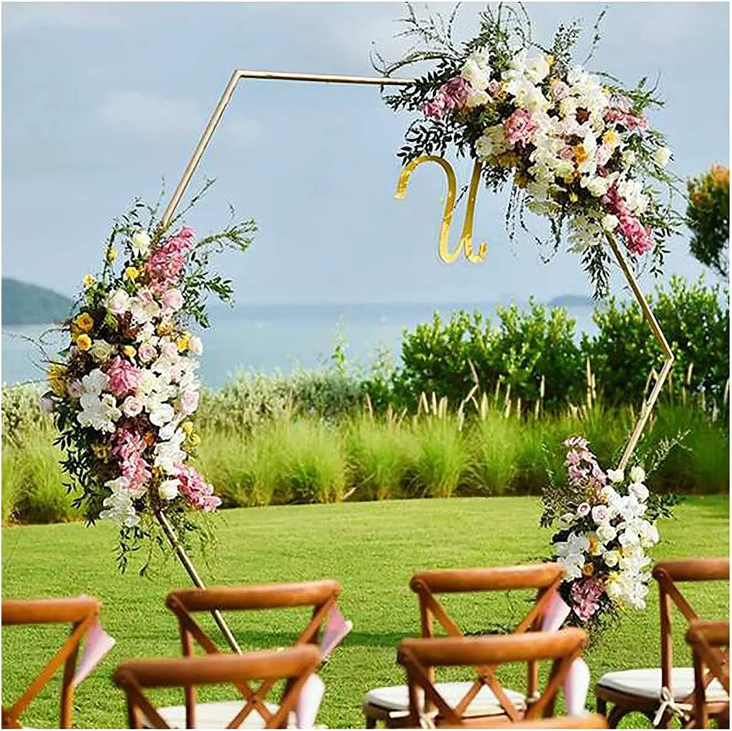 Metal Hexagon Wedding Arch stand, for Wedding Decoration