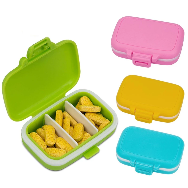 High Quality Capsule Plastic Pill Box With 3 Compartments Plastic Storage Box lighter pill box
