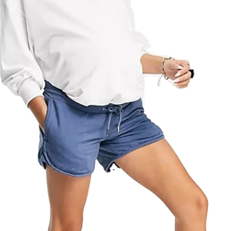 Индивидуальные шорты большого размера из органической хлопковой смеси с завязкой на талии для беременных
