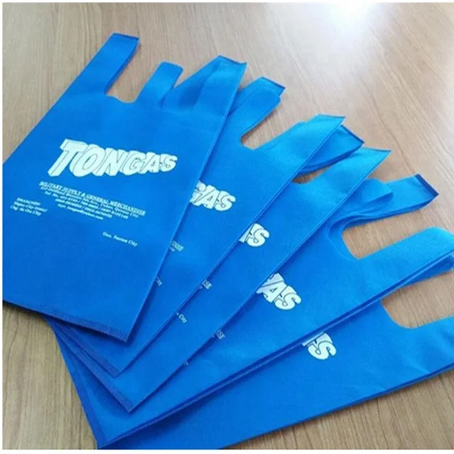 various colors   non woven carry out t shirt bags for grocery shopping