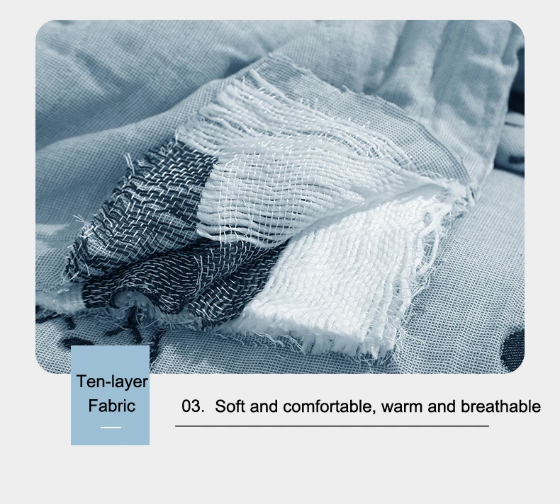 Premium Soft Baby Quit Pure Cotton Ten-layer High Density Gauze Multi-Function Baby Products Newborn Baby Sleep Quit