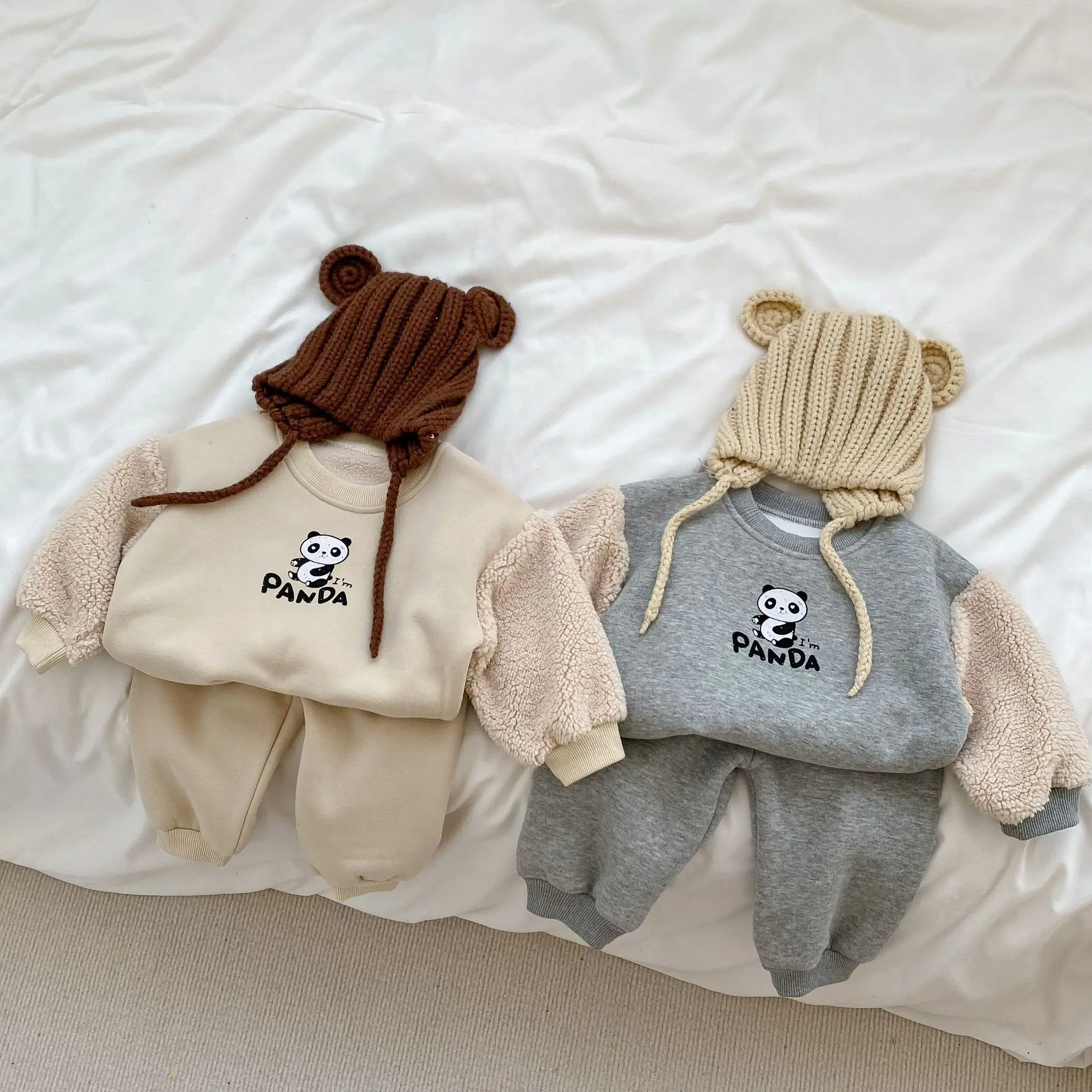 Winter Baby Clothes Suits New Arrive Kids Long Sleeve Sets High Quality Lovely Panda Print Children 2 Pieces Baby Clothes