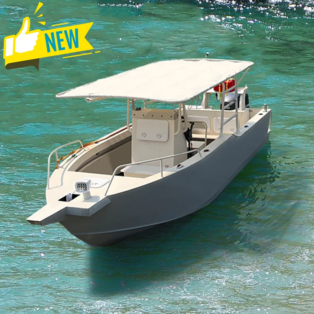 Ecocampor Luxury Aluminum Fishing Boat Center Console Speed Boat Cruiser with Outboard Engine New for Sale