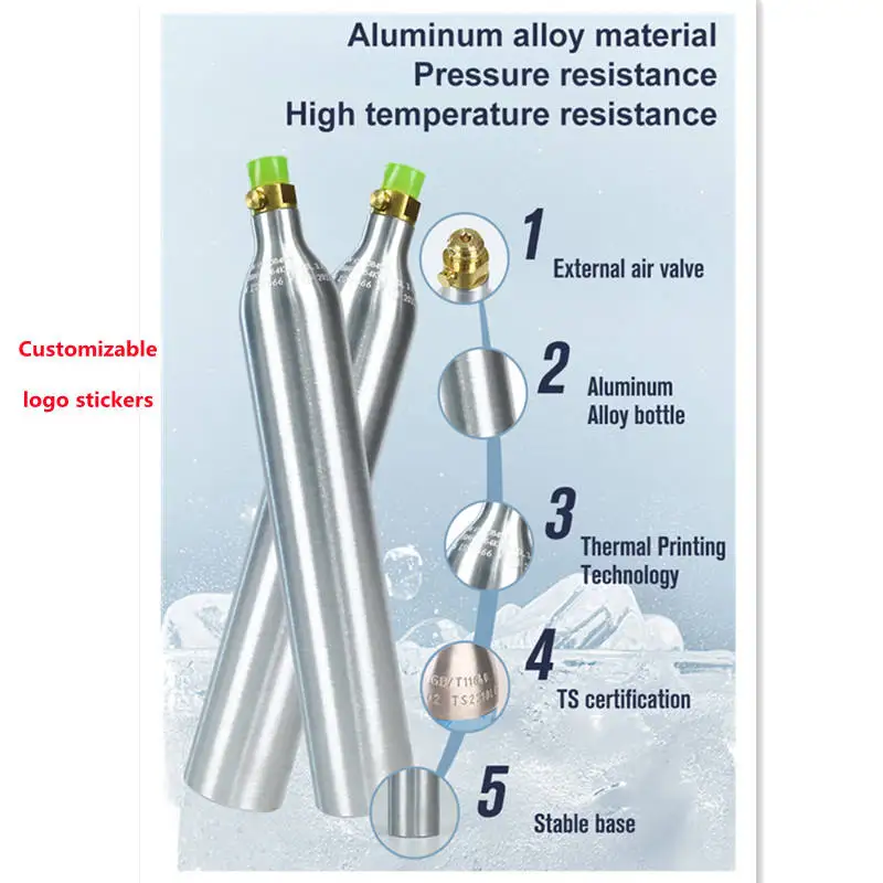 sodastream Refillable Gas Bottle 0.6 L Co2  360g aluminium alloy Cylinder For  Soda Water Maker Machine
