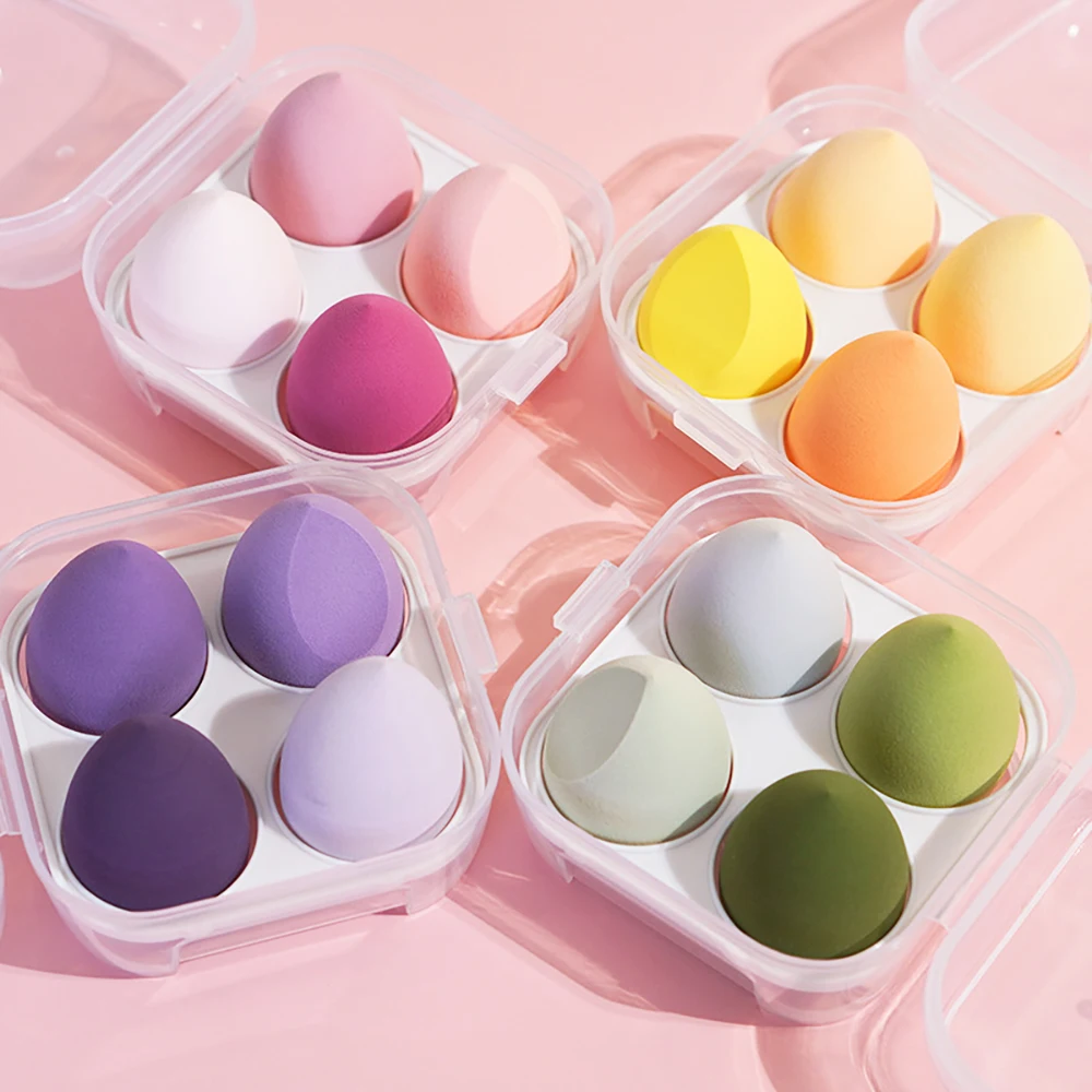 Private Label Wholesale Teardrop Colourful Foundation Blending Applicator Egg Makeup Face Sponges Extra Soft Makeup Sponge Set