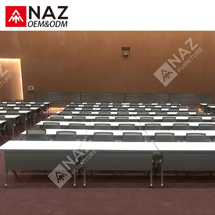 
Ergonomic university furniture nesting folding swivel school desk 