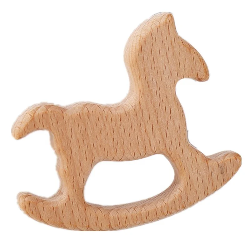 
Wholesale Eco-friendly Natural Animal Wood Baby Teethers 