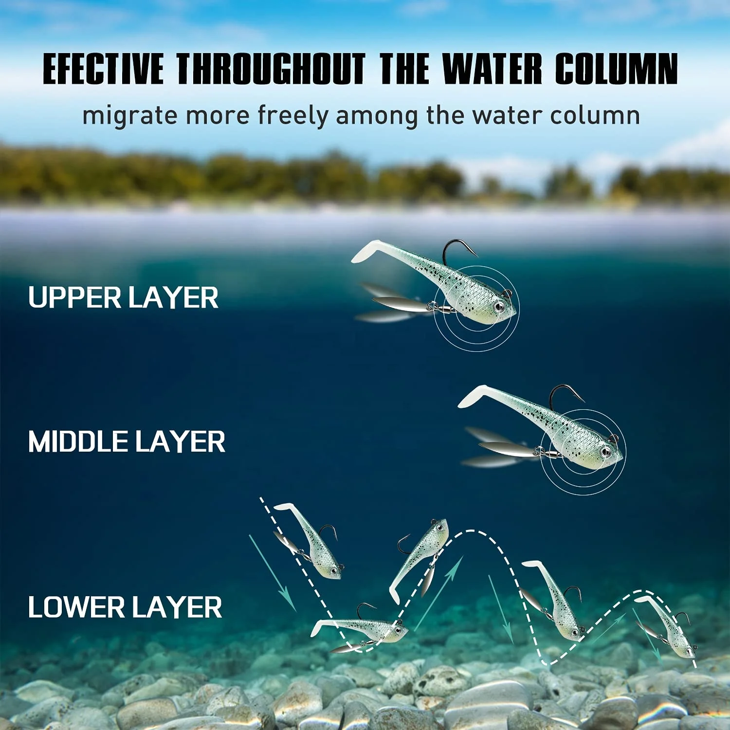 Truscend wholesale bass trout pike bionic paddle tail soft plastic spinnerbait swimbait fishing bait lures for saltwater