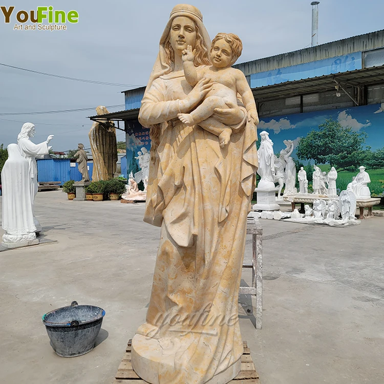 Life Size Mother Mary Statue and the Child Jesus for Sale