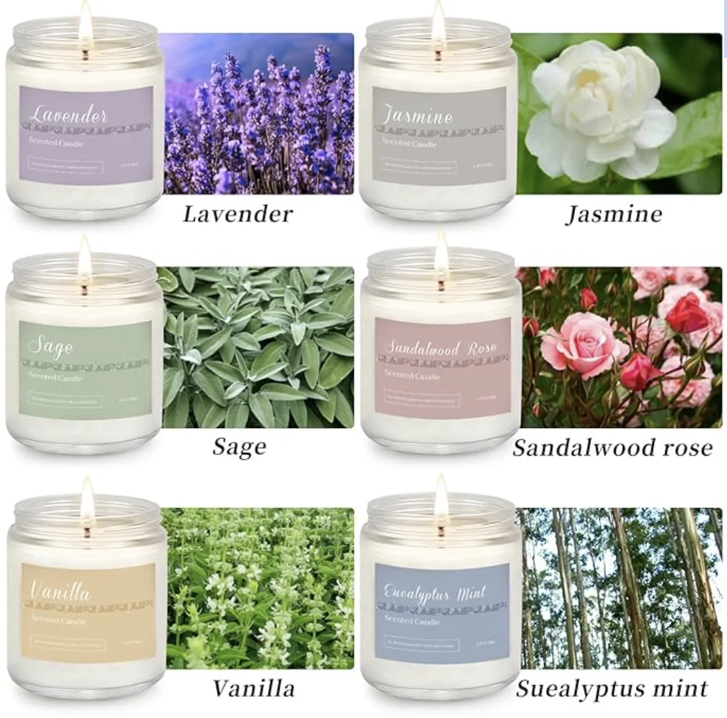 6 Pack Candles for Home Scented Aromatherapy Candles Gifts Set for Women, Lavender Candle