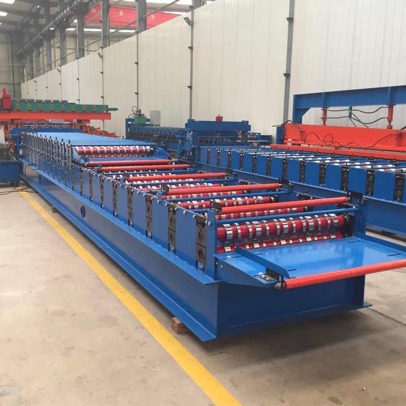 Combined double layer building material machinery steel tile roofing sheet roll forming machine