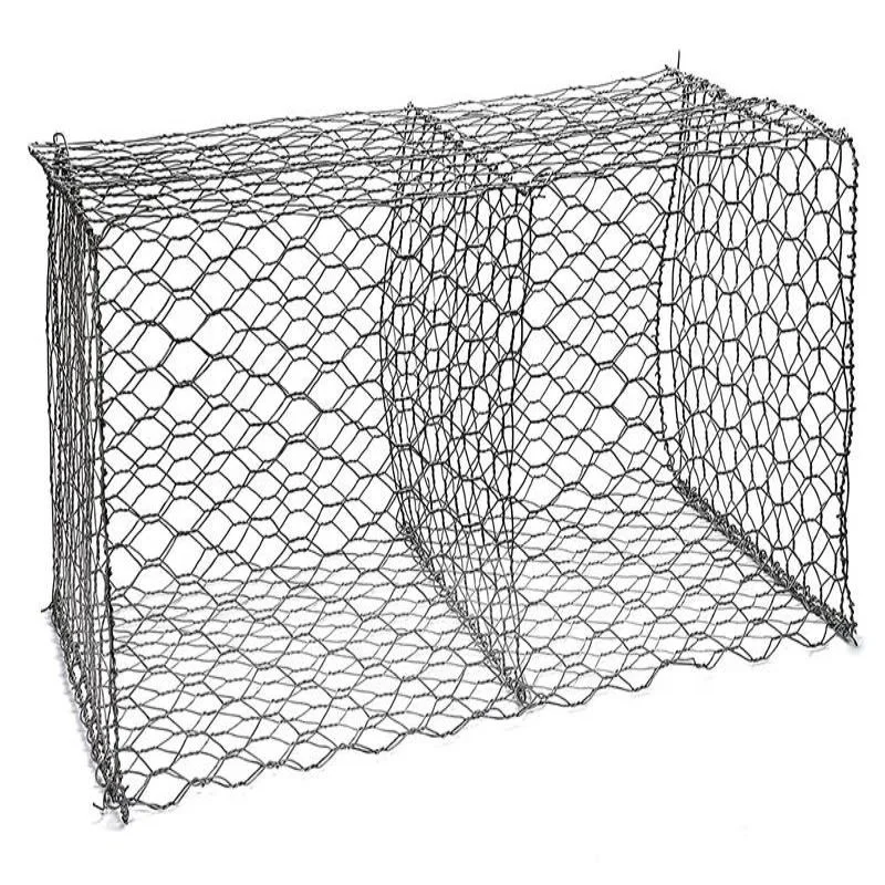 2 x 1 x 1m gabion box galvanized hexagonal gabion basket woven gabion box