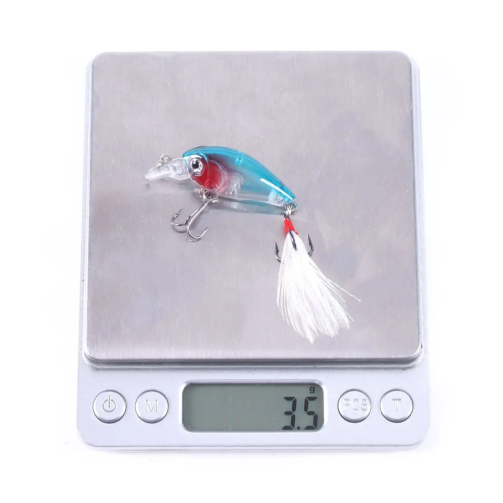 Wholesale mini crankbait fishing lures 4G 45MM 3D Fishing Wobbler Crank Bait Lure