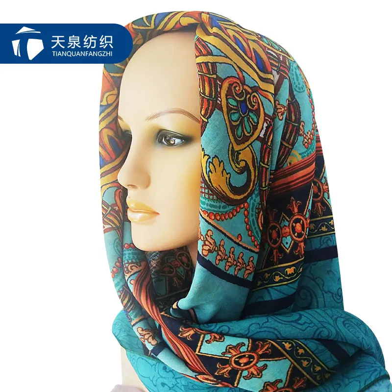 Лучшая распродажа шарф вуаль ткань оптовая продажа Высококачественная цифровая печатная хиджаб используемая для мусульманской женщины