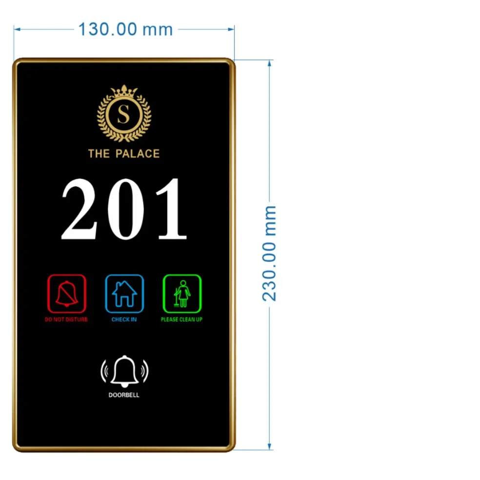 230Mm  Smart Touch Panel LED  Hotel Door Plate Apartment  House Number Switch