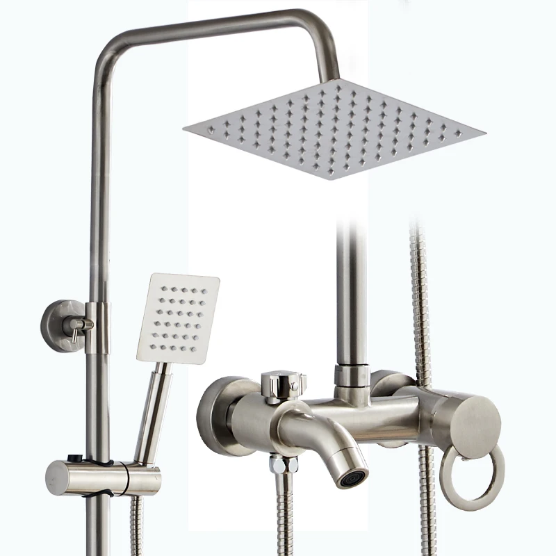 Sanitary ware factory shower room shower set lifting brushed nickel shower
