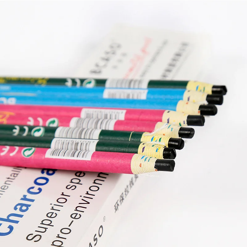 Environmentally Pull Line Charcoal Pencil 12 Pieces Soft Medium And Hard Sketching Drawing Pen Set For Artist