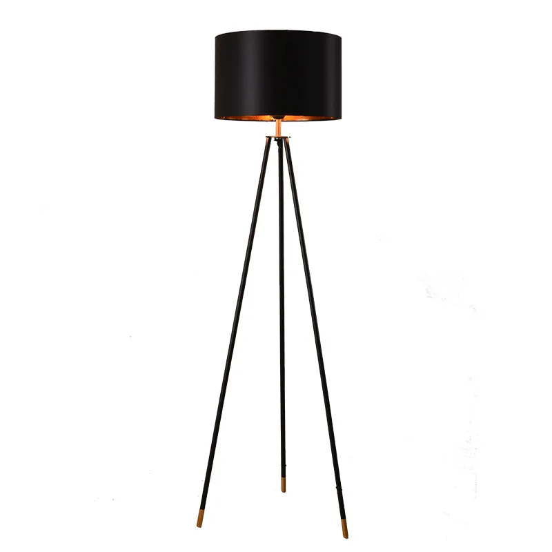 Modern Design Table lamp Decoration Standing Light Linen Fabric Tripod Metal Floor Lamp For Hotel reading room Bedroom