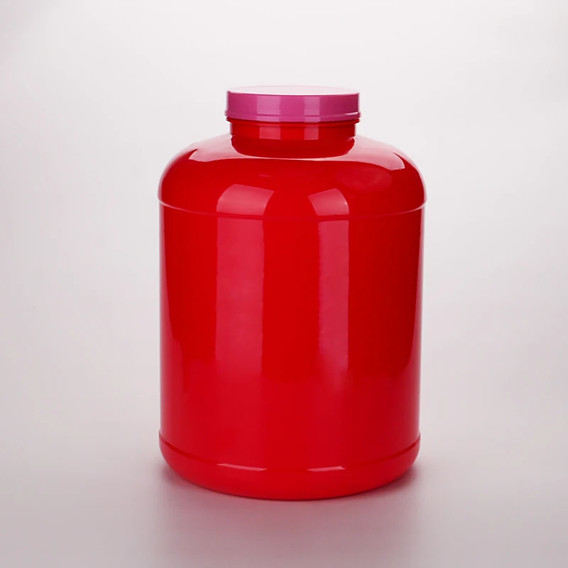 3L 5L 7L 10L Empty Fitness Protein Powder Container Jar Black HDPE Wide Mouth Whey Protein Plastic Bottle For Powder