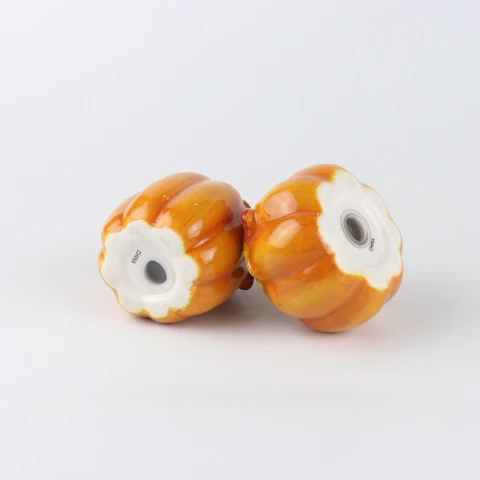 Custom 3D Flower Pumpkin Shape Ceramic Herb & Spice Tools Halloween Pepper and Salt Jar for Home Kitchen Decor