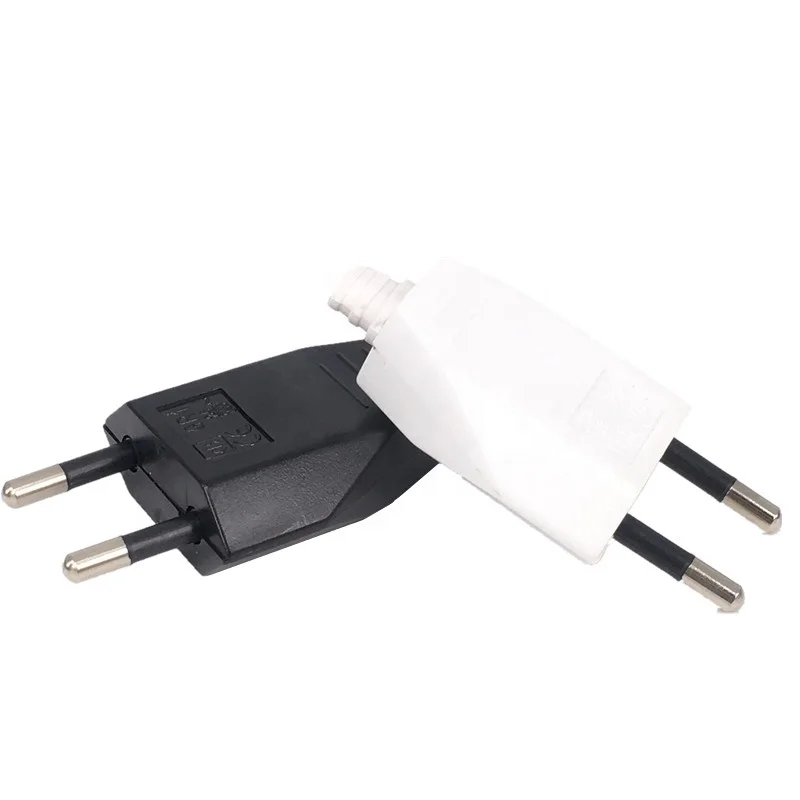 Rewireable European Plug 250V 2.5A CE 2 Pin Wireless Male Plug For DIY Power Cord