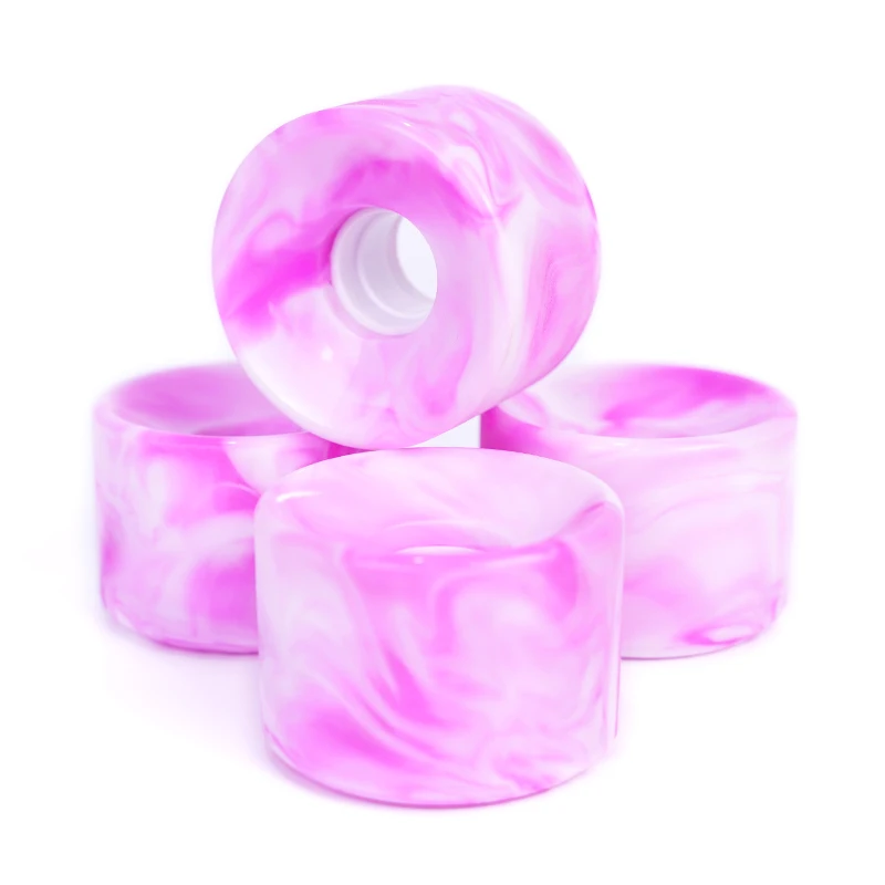 Mixed Color 80% Rebound PU 65mm 100A Custom Printed Classical Shape Longboard skate Wheels