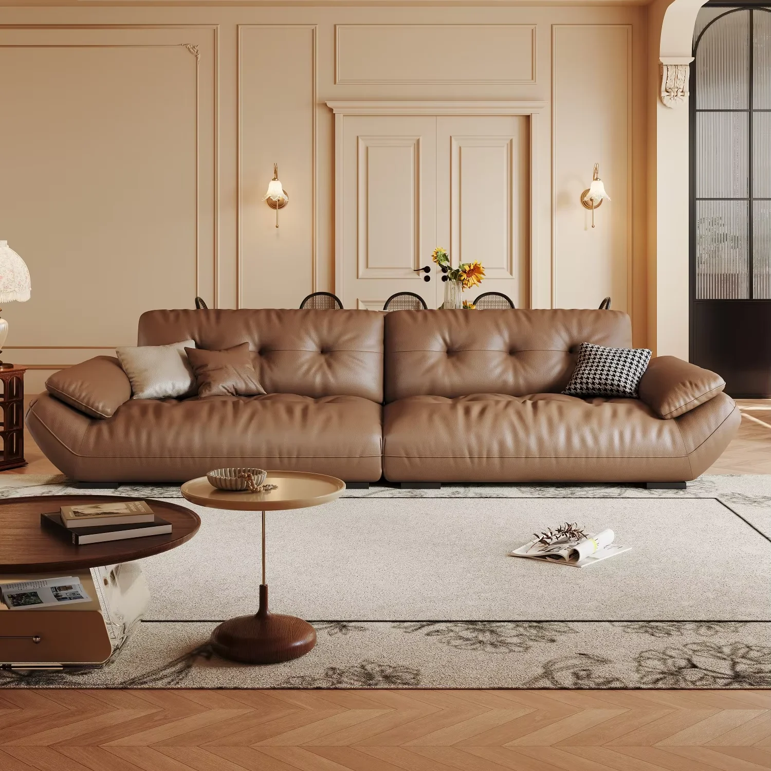 Factory Sectional Modular Straight Sofa Multi Color Full Size Modern Nordic Design Living Room Home Sofa