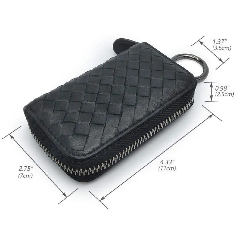 Factory supply Key Case New Arrival full Customize Genuine/PU Leather Portable Car Key Pouches Holder Bag  Zipper Key Ring Bag