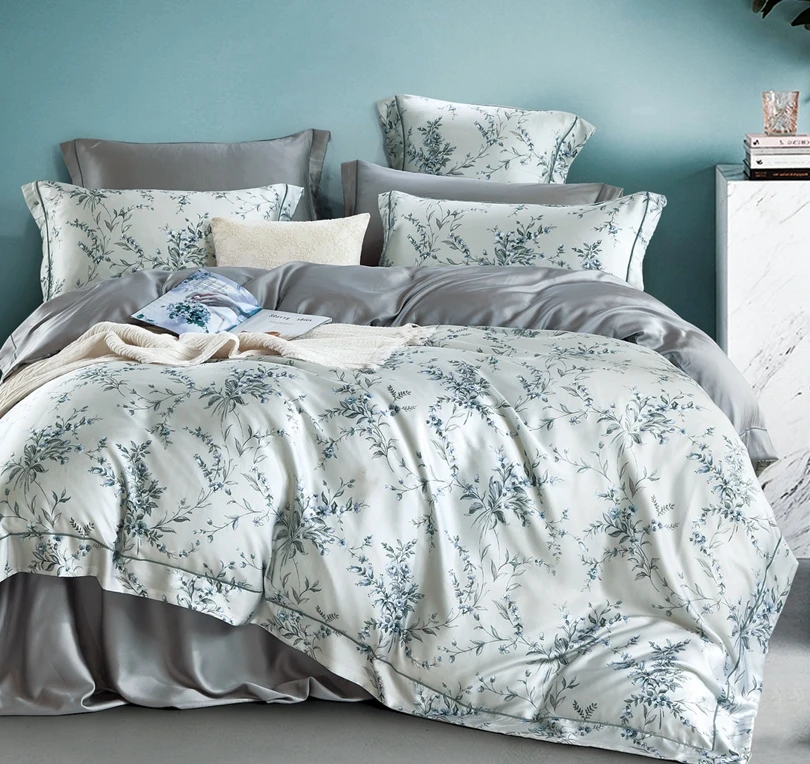 New luxury 100% organic 60s tencel lyocell bedding set bedsheet set lenzing tencel bedding hot sale product