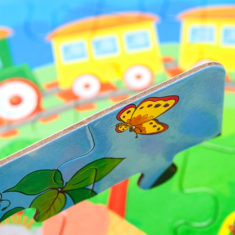 Custom cheap baby interactive treat games paper rompecabez toys jigsaw puzzle for children