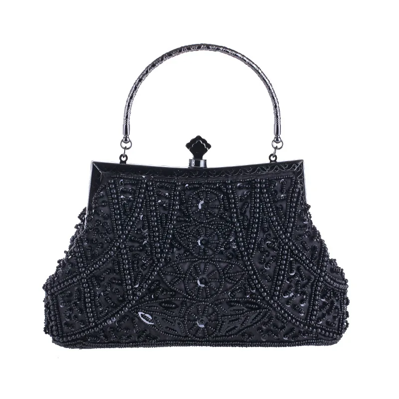 Retro Handbag Luxury Evening Clutch Bag Pearl Embroidered Design Ladies Wedding Party Dinner Bags for Women Purse High Quality