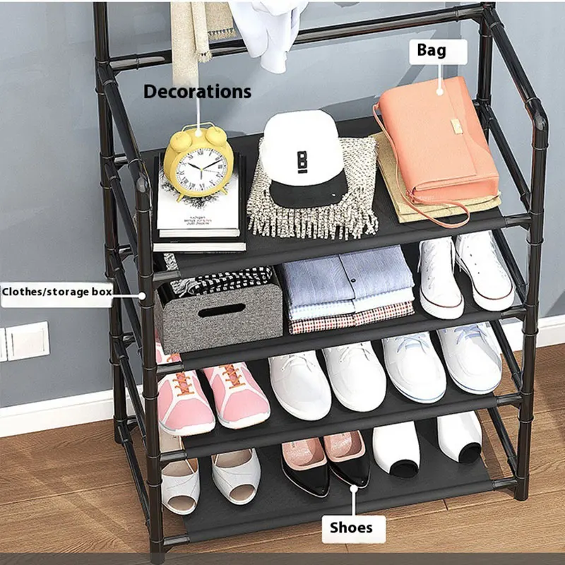 Hat Hanger Modern Household Closet Coat Rack Clothes Shoes Hanging Bags Storage Racks Cloth Drying With Shelves