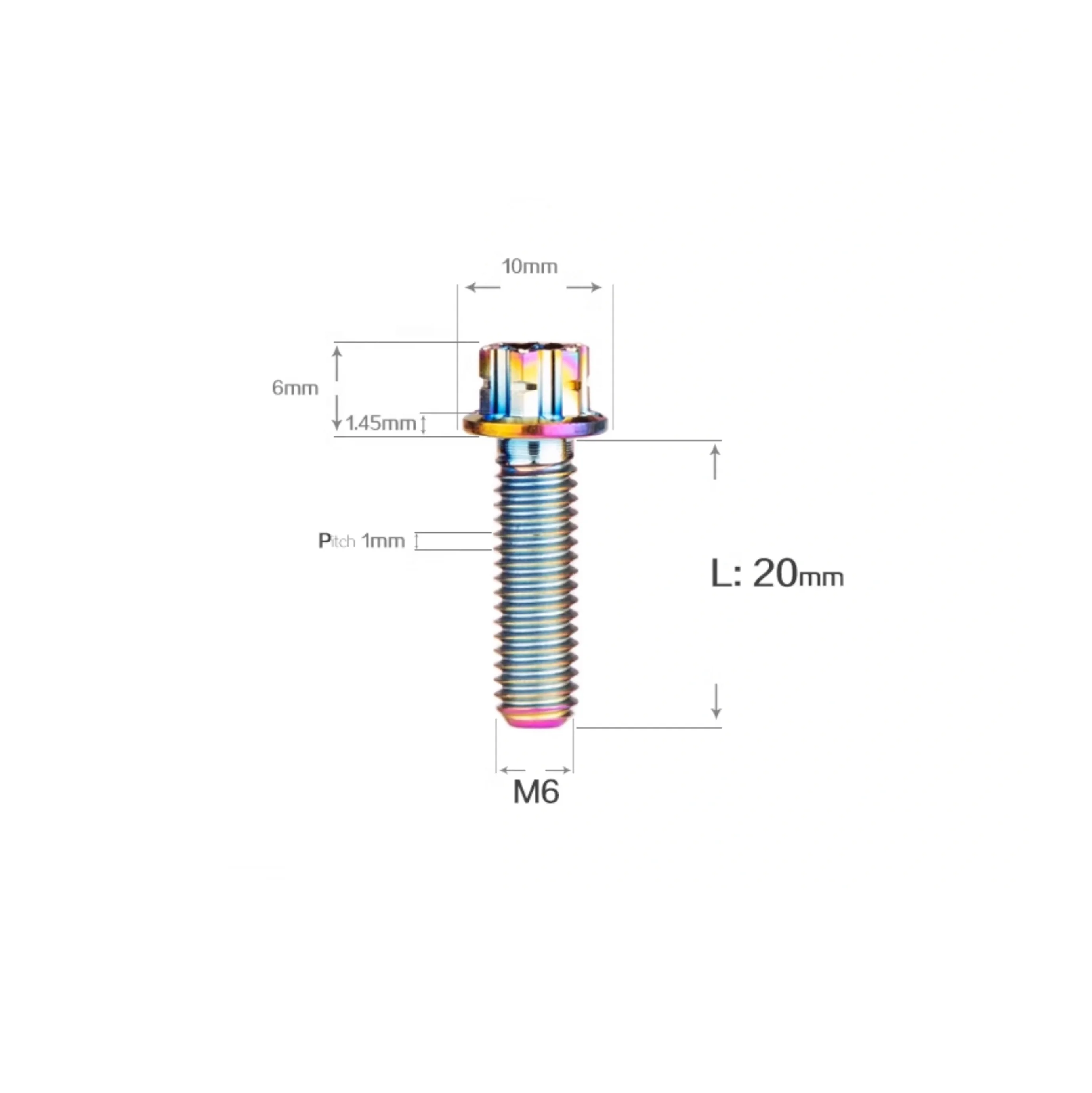 Титановые болты M8 * 15 Torx титановый фланцевый болт для мотоциклов с шестигранной головкой двойным приводом