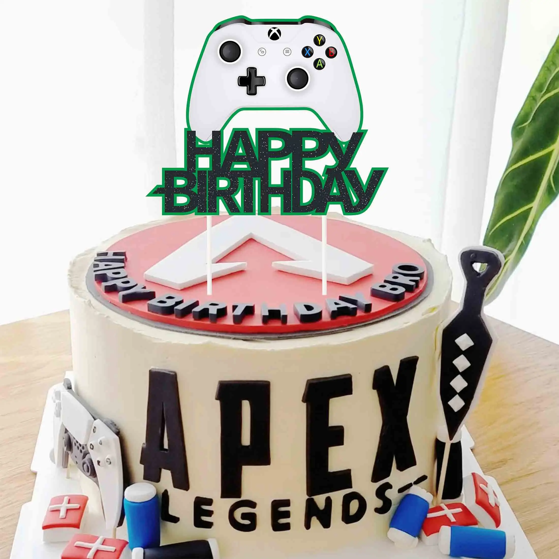 Game Controller Cake Topper  Flash Video Electronic Game Controller Selected Game Theme Birthday Party Gift Supplies Cake Socket
