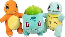 Мягкие плюшевые наполнители, 3 шт.-чармандер, Сквиртл и Бульбазавр, 8 дюймов, поколение 1, набивные животные, посетите магазин Poke mon
