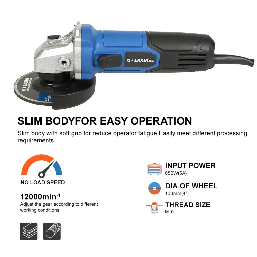 Mini Angle Grinder 100mm Cut Type Stone and Metal Max Angel Charger DIY OEM Customized Hot Motor Box Heavy Bead Power