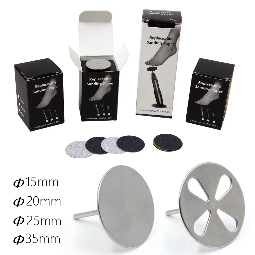 Manicure Pedicure Callus Cuticle Dead Skin Removal Sanding Paper Nail Drill Bit Tool Hollow Mandrel Grinding Disc