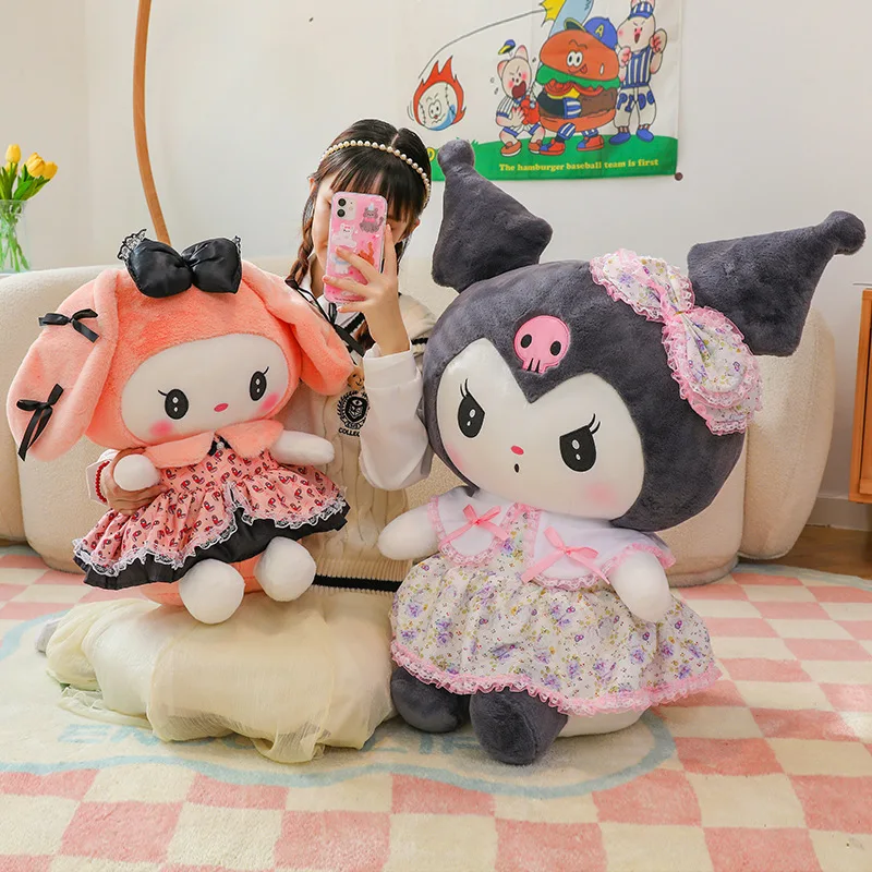 Flower Skirt Kuromi Cloth Doll Available In Multiple Sizes At Low Prices For Wholesale Sanrioed Series Stuffed Plush Animal Toys