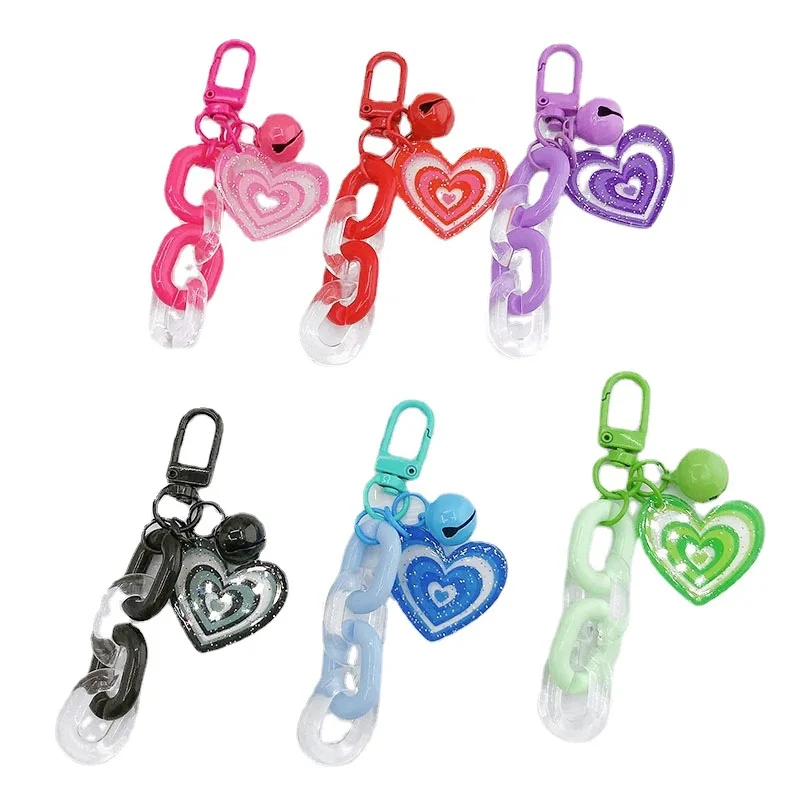 Рекламная цепочка на запястье для сотового телефона ручной работы с радужным большим сердцем