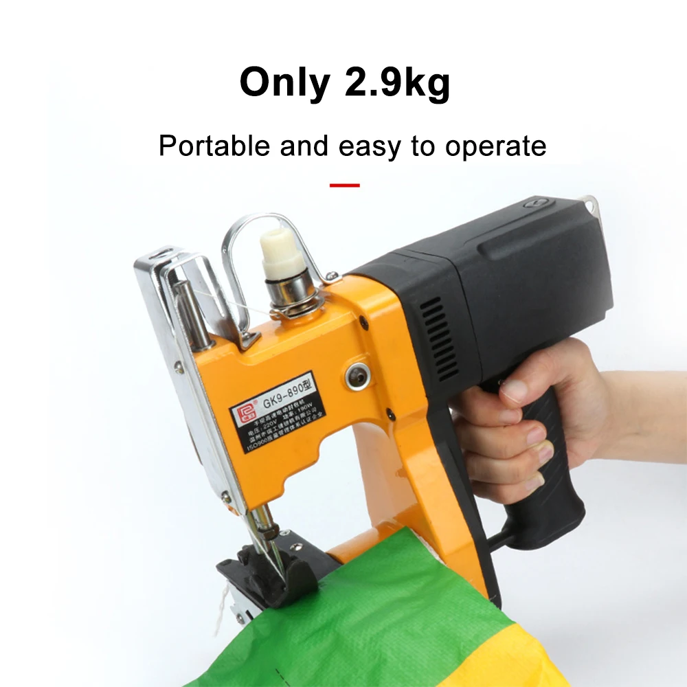 Double needles portable bag sewing machine/handheld bag closing machine /factory supply bag sealing machine