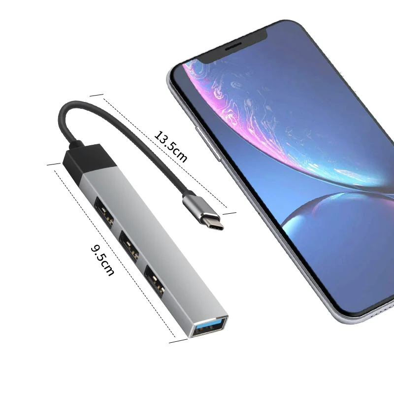 Multiport PC Adapter Charging Power Bank 4 In 1 usb hub 3.0 4 ports Docking Station Slim Type C Usb Hub